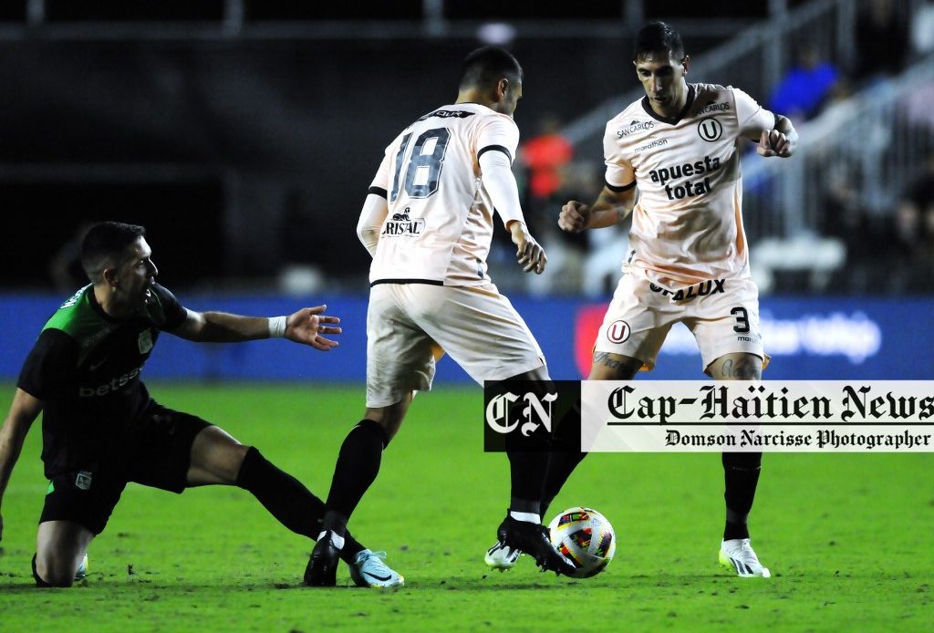 Universitario Deportes de Lima , Pérou et Athletico Nacional de Medellin, Colombie  se sont neutralisés un but partout lors du match amical au stade DRV PNK Stadium de l’Inter Miami