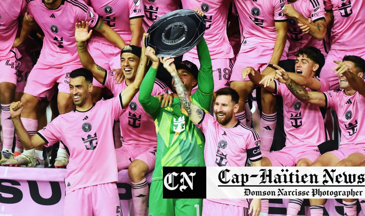 MLS-Foot:En images,Messi et l’Inter Miami célèbrent le MLS Supporters’ Shield.