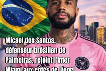 Inter Miami CF a officialisé l’arrivée du 𝘥𝘦́𝘧𝘦𝘯𝘴𝘦𝘶𝘳 𝘤𝘦𝘯𝘵𝘳𝘢𝘭 𝘣𝘳𝘦́𝘴𝘪𝘭𝘪𝘦𝘯 Micael dos Santos sous la forme d’un 𝘱𝘳𝘦̂𝘵 en provenance de SE Palmeiras
