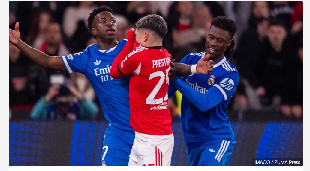 Gianluca Prestianni provisoirement suspendu par l&rsquo;UEFA après la plainte pour racisme déposée par Vinicius Junior, laissant José Mourinho sans l&rsquo;ailier du Benfica pour le match décisif de la Ligue des champions contre le Real Madrid