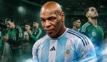 Mike Tyson publie un maillot de l&rsquo;Argentine signé par Maradona pendant la performance magistrale de Messi.